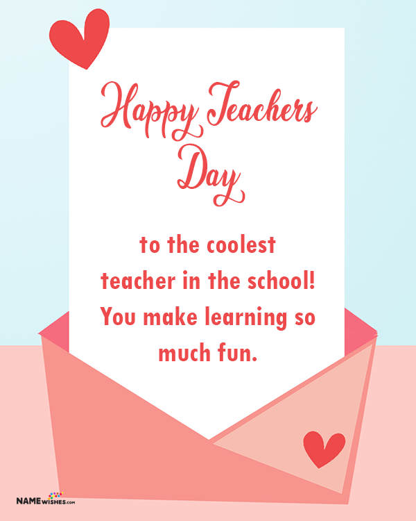 Happy Teachers Day Cute Teacher Wishes in English