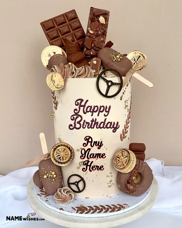 chocolate birthday cake with name
