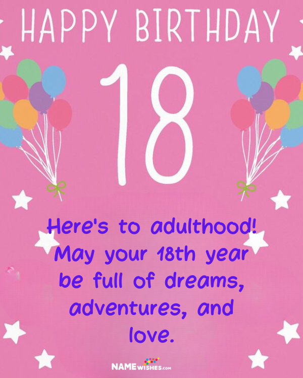 18th birthday wish