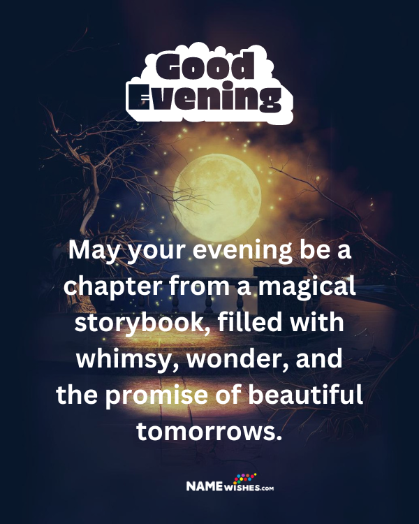 evening magical wishes messages image