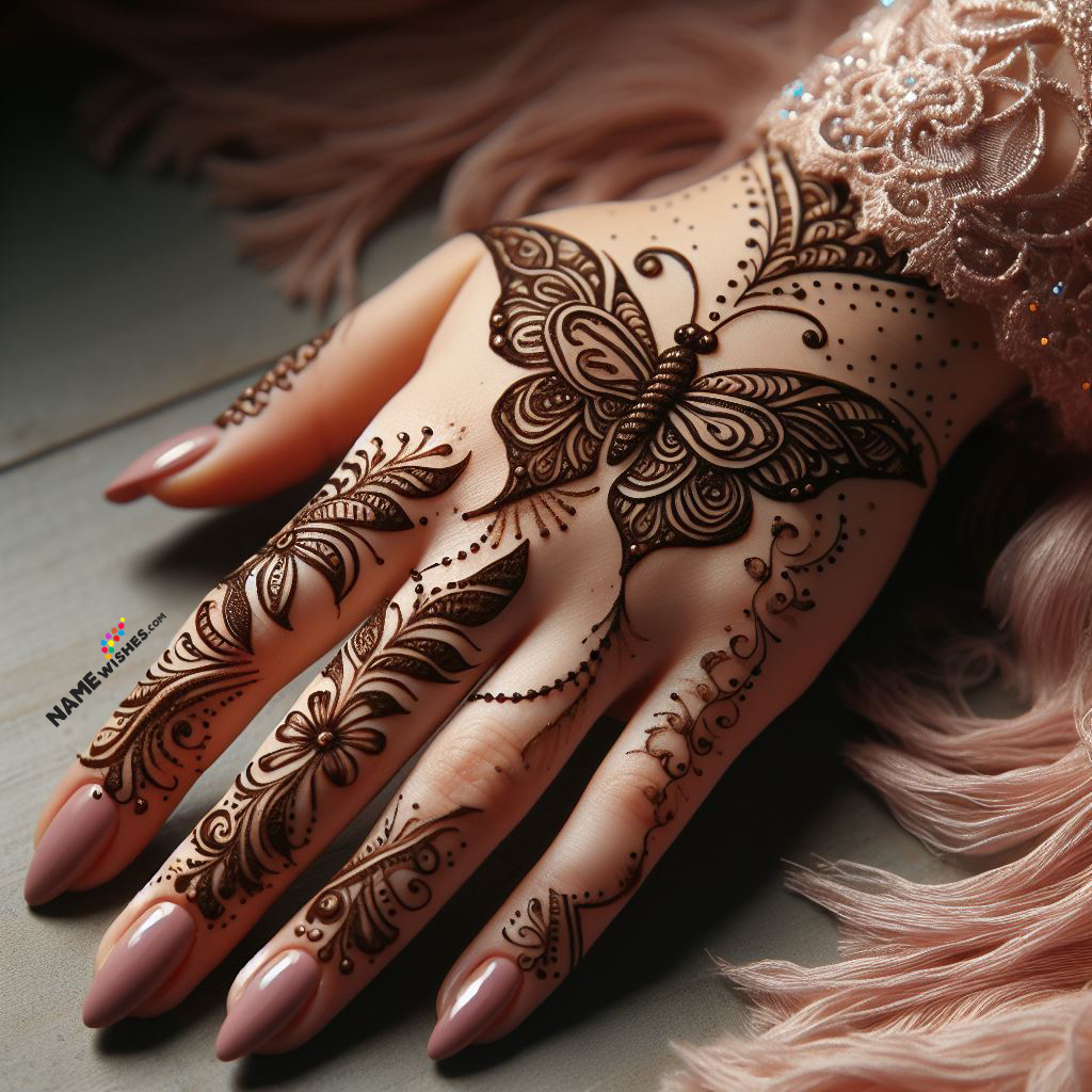 Beautiful Mehndi Designs with Butterfly Motifs