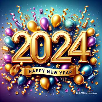 New Year Wishes With Name and Photo 2024