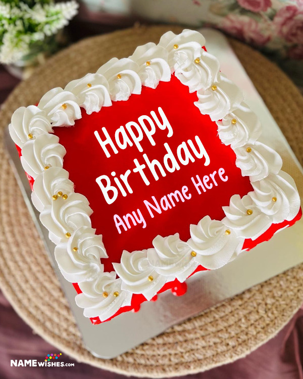 Birthday Cake With Name And Photo Best Wishes For Everyone