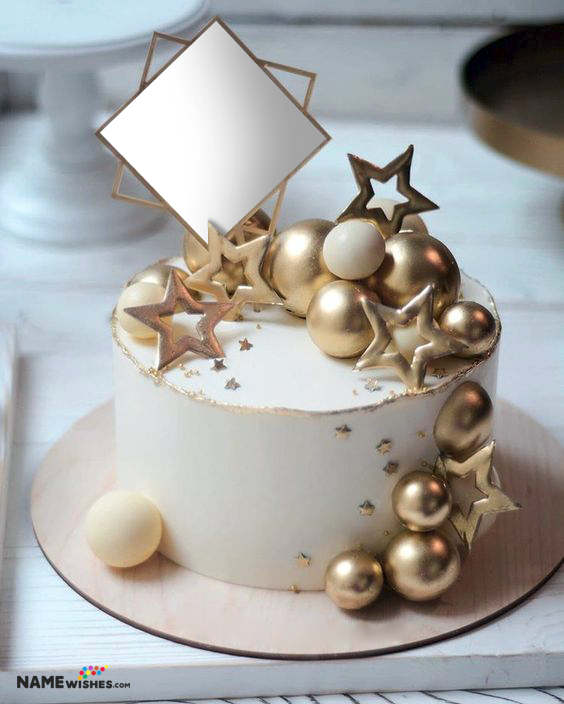 Premium AI Image | A piece of cake with a gold plate that says cake on it