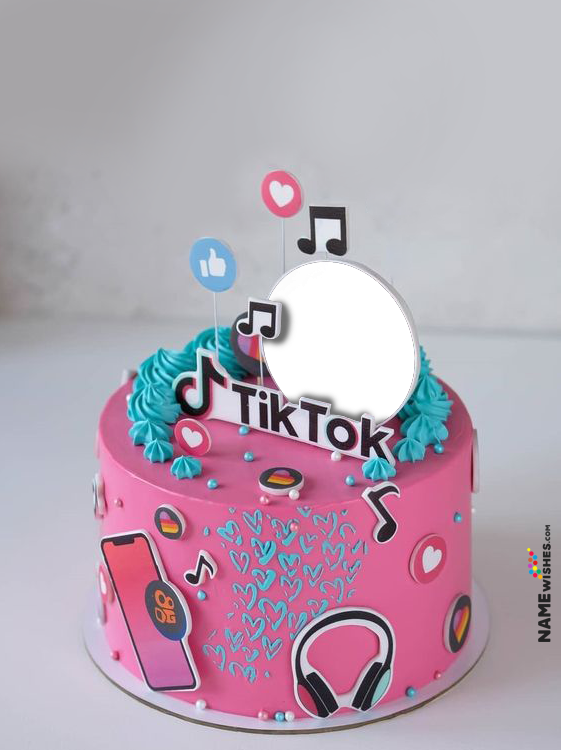 Tik Tok Birthday Cake With Name and Photo For Friends