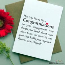 Cute Engagement Wishes With Couple Names