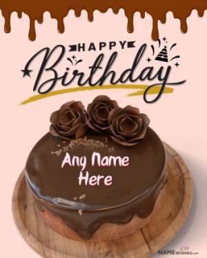 3D Chocolate Birthday Cake With Name Edit Online