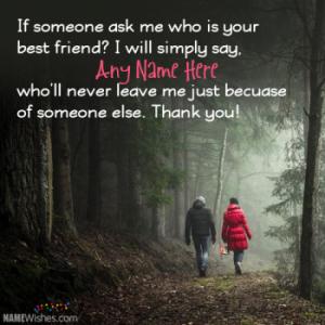 Thankyou Note For Best Friends With Name Editing - Greeting Cards