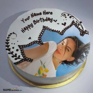 Birthday Cake With Name and Photo - Realistic Cake Editor