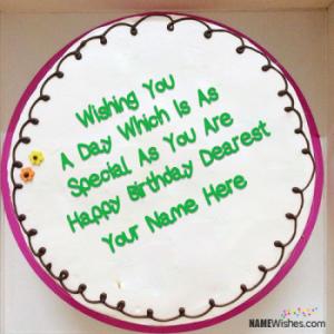 Birthday Cake With Wish and Name