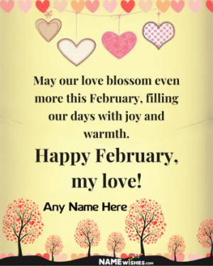 Hello February Wishes With Name and Photo