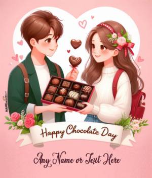 Chocolate Day Wishes With Name and Photo For Lover 2024