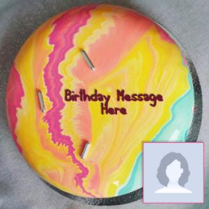 Colorful Birthday Cake With Name and Photo