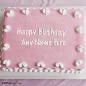Cool Pink Birthday Cake With Name
