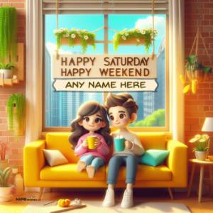 Cozy Weekend Vibes Personalize Your Happy Saturday Greetings