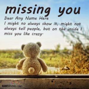 Cute Teddy Miss You Images With Name