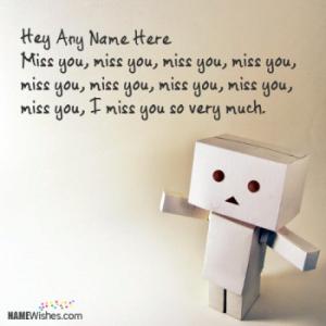 Danbo Cute Miss You Image With Name