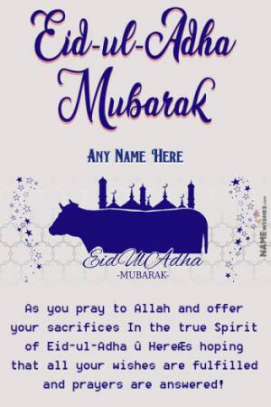 Eid ul Adha Mubarak Wishes With Name and Pic