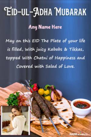 Eid ul Adha Platter Wish With Name and Pic Editor