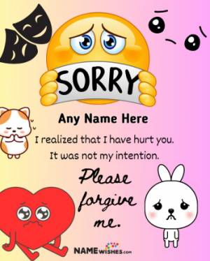 Sorry Greeting Card Images With Name And Photo