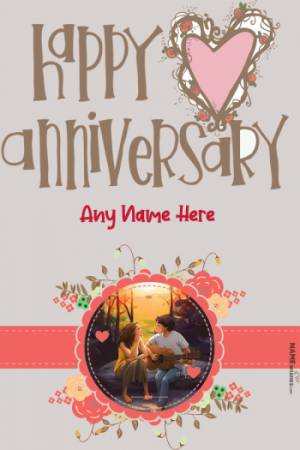 Anniversary Wishes With Name and Photo Frame