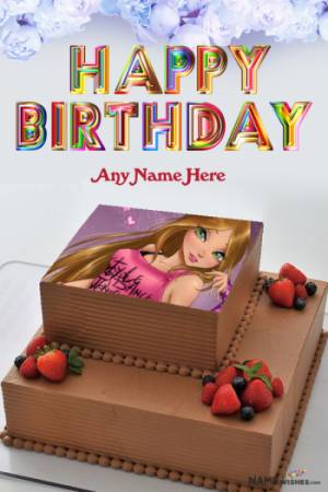 Happy Birthday Chocolate Cake With Name and Photo