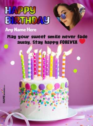 Happy Birthday Heart Wish with Name and Photo For Loved Ones