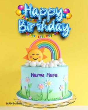 Happy Birthday Rainbow Cake Design For Girls