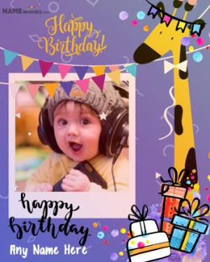 Happy Birthday Wish For Kids With Name and Photo Edit Option