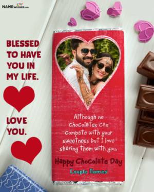 Happy Chocolate Day Wish With Name and Photo Edit Online