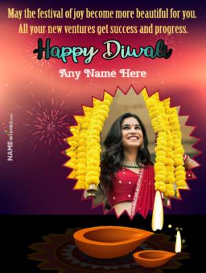 Happy Diwali Wishes With Name and Photo For Free Online Edit