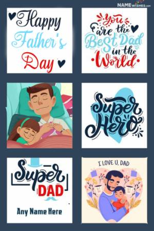Happy Father's Day Wishes From Daughter Collage Photo Frame