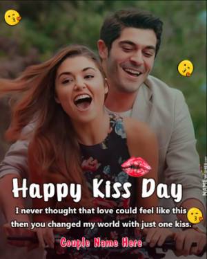 Happy Kiss Day Photo Frame For Lovers Free Online Edit