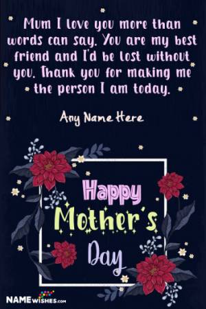 Happy Mother's Day Lovely Wish With Name Edit Online