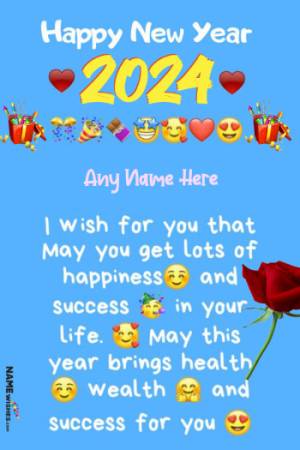 Happy New Year Wishes With Name and Photo 2024