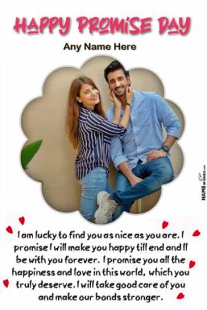 Happy Promise Day Wish With Name and Photo Edit Online Free