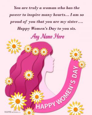 Happy Women's Day Message To Sister Wishes With Name Edit