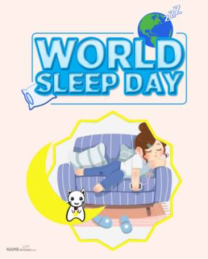 Happy World Sleep Day Wishes Messsage and Status Frame