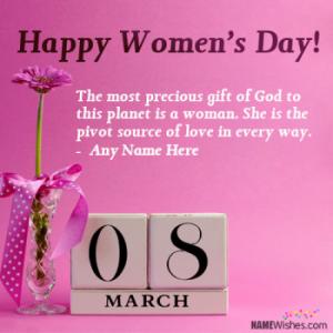 New International Women's Day Wishes With Name