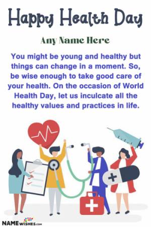 International World Health Day Wish With Name Edit Online