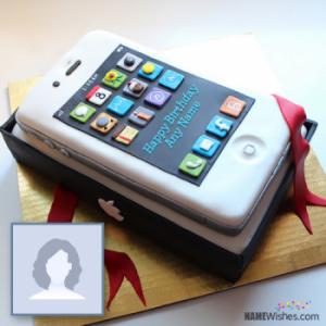 iPhone Shaped Birthday Cake With Name