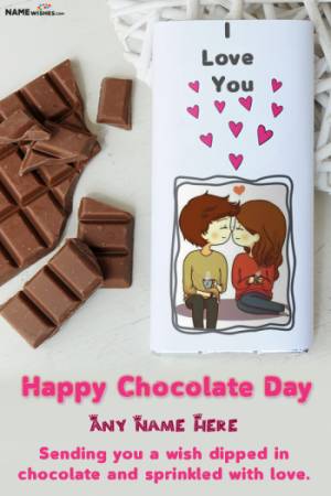 Love Happy Chocolate Day Wish With Name and Photo Online Gift