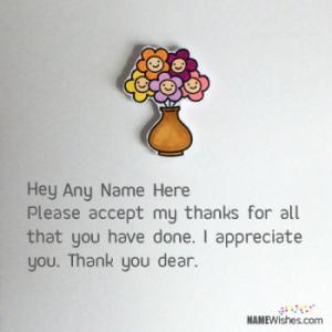 Lovely Thank You Cards With Name