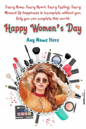 Makeup Lovers Happy Women's Day Wish With Name and Pic