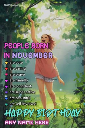 People Born in November Birthday Wish Photo Frame