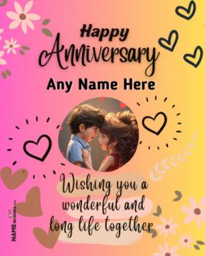 Personalized Anniversary Wishes Photo Frame Heart Design