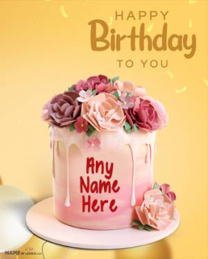 Pink Happy Birthday Cake For Friends Fresh Flower Cake