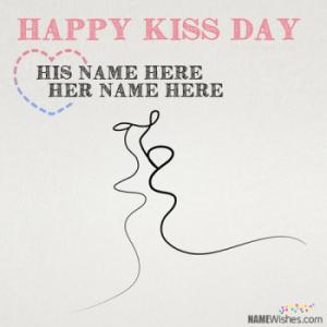 Romantic Kiss Day Wishes With Couple Names