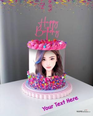 Birthday Cake with Name and Photo Edit