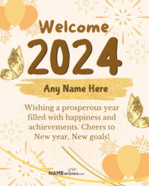Welcome 2024 Wishes With Name and Photo